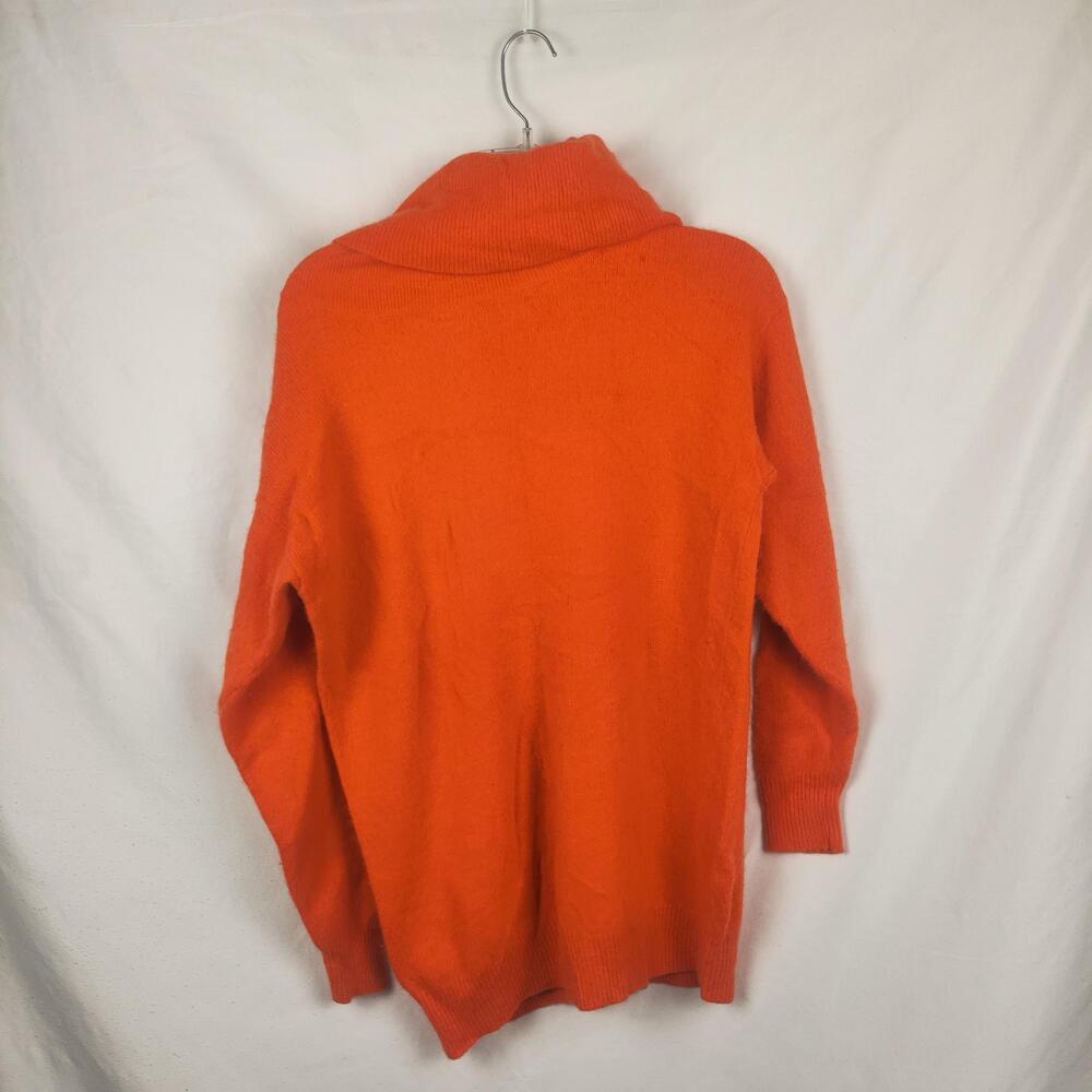 Vintage Caren Charles Classics Sweater Womens Medium Orange Angora Turtleneck